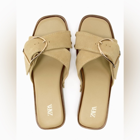 NWT. Zara Tan Leather Mini Wedge Sandals. | Mercari 🌹NWT. Zara Tan Leather Mini Wedge Sandals. Size 6,5.